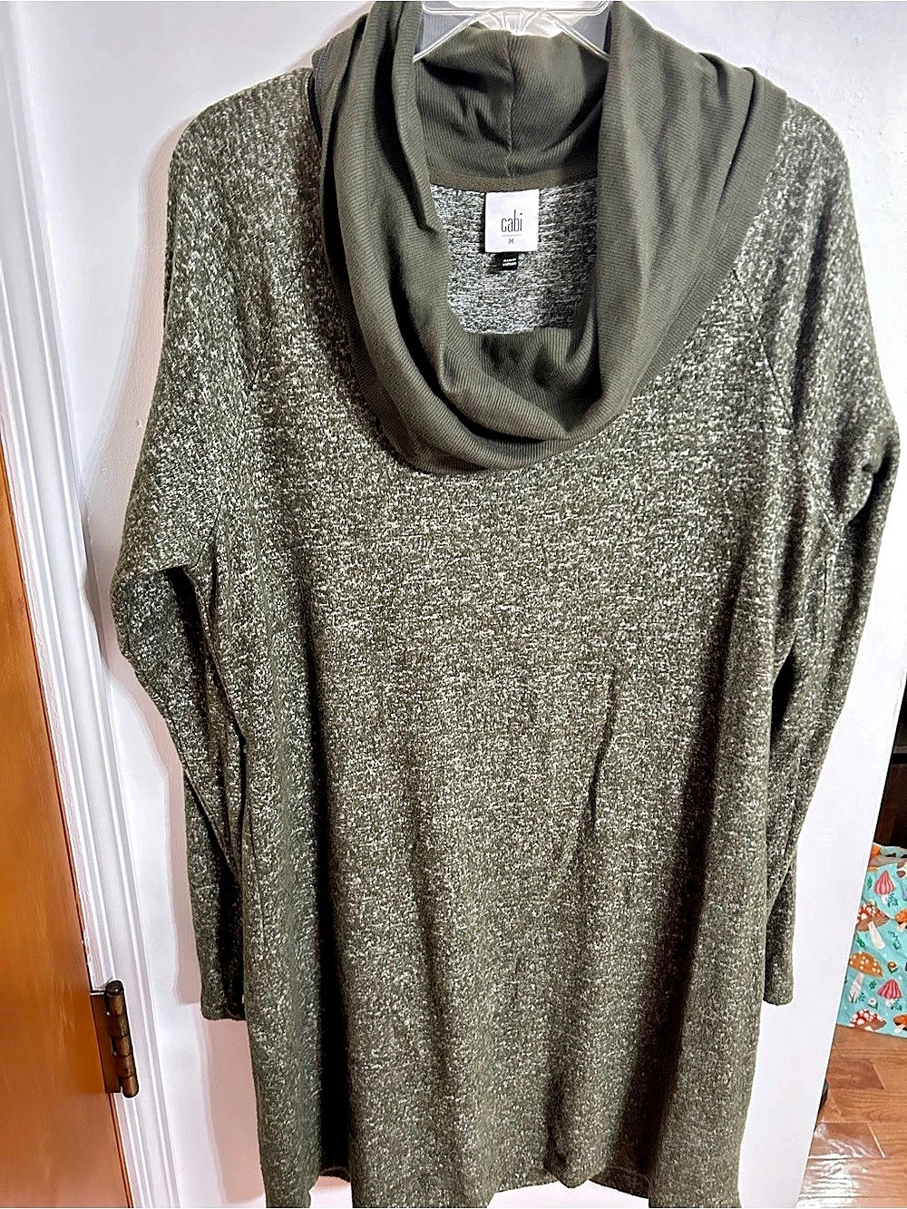 cabi Cowl Neck Mini Dress in Green Size Medium